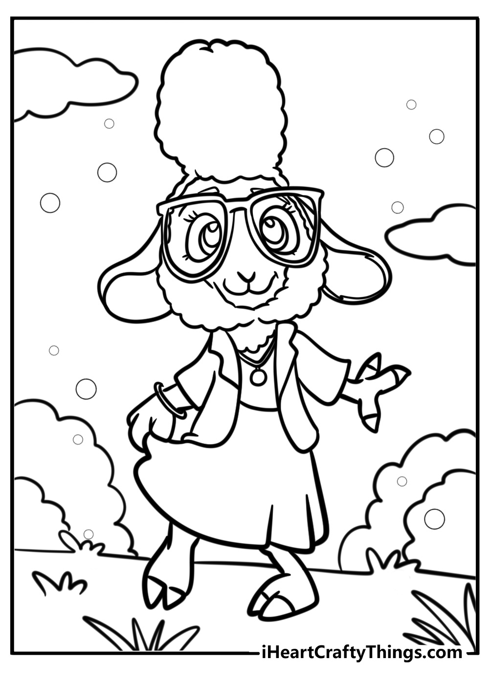 Bellwether the sheep looking sneaky coloring