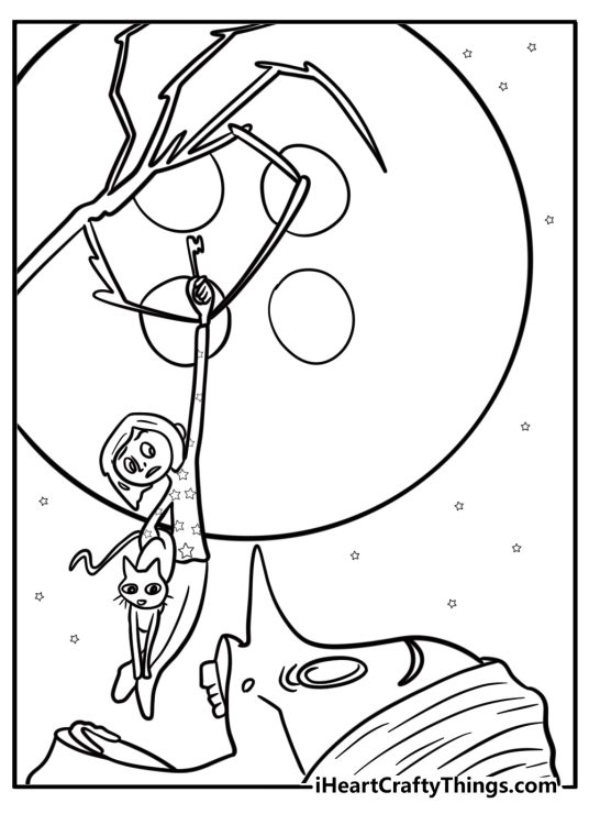 Coraline facing the other mother free printable coloring page