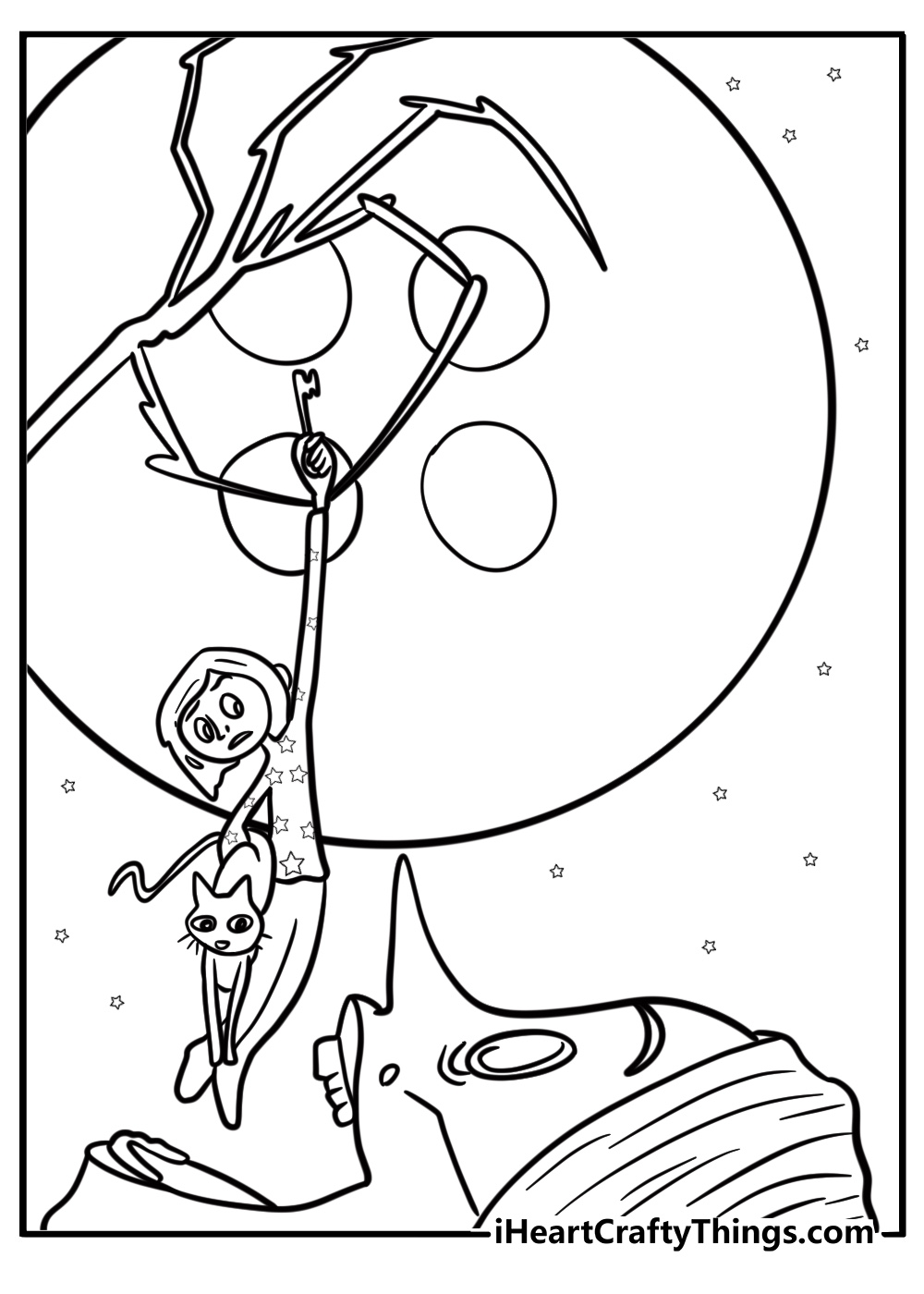 Coraline facing the other mother free printable coloring page