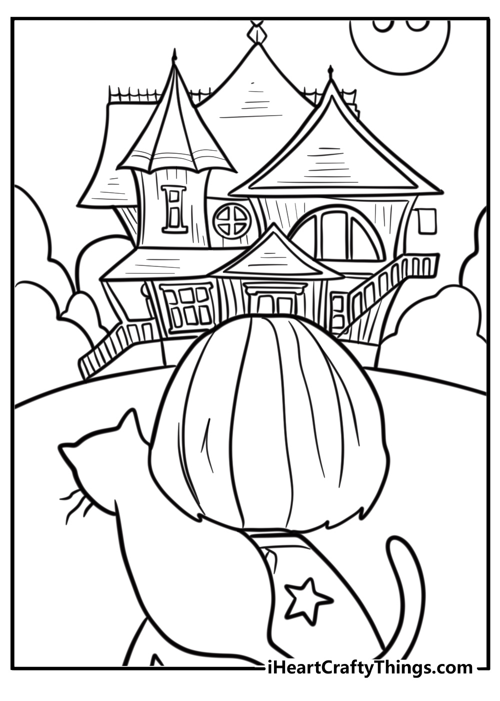 Coraline standing outside her house free coloring page pdf