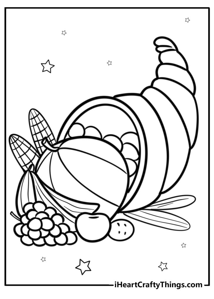 15 Cornucopia Coloring Pages (Free Printable PDFs For Kids)
