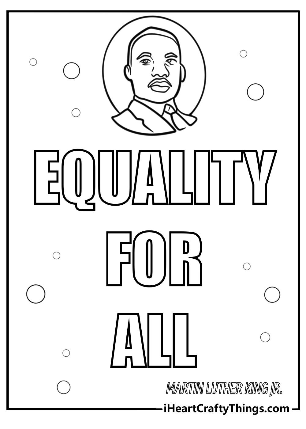 Equality for all words for martin luther king jr day coloring page