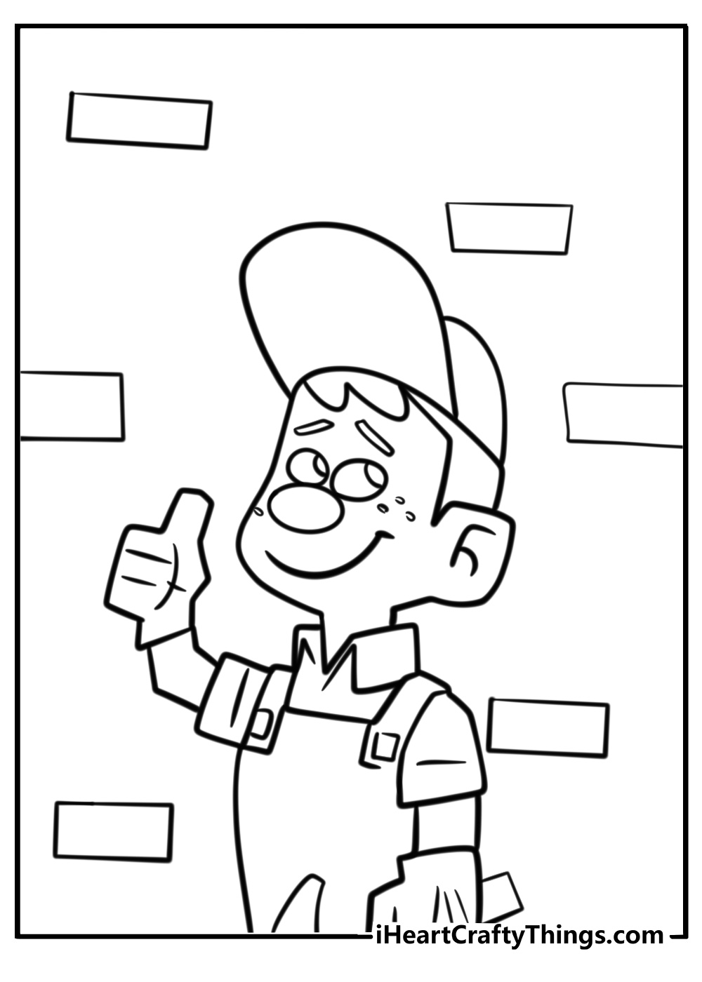 Fix it felix fixing a wall free coloring page pdf