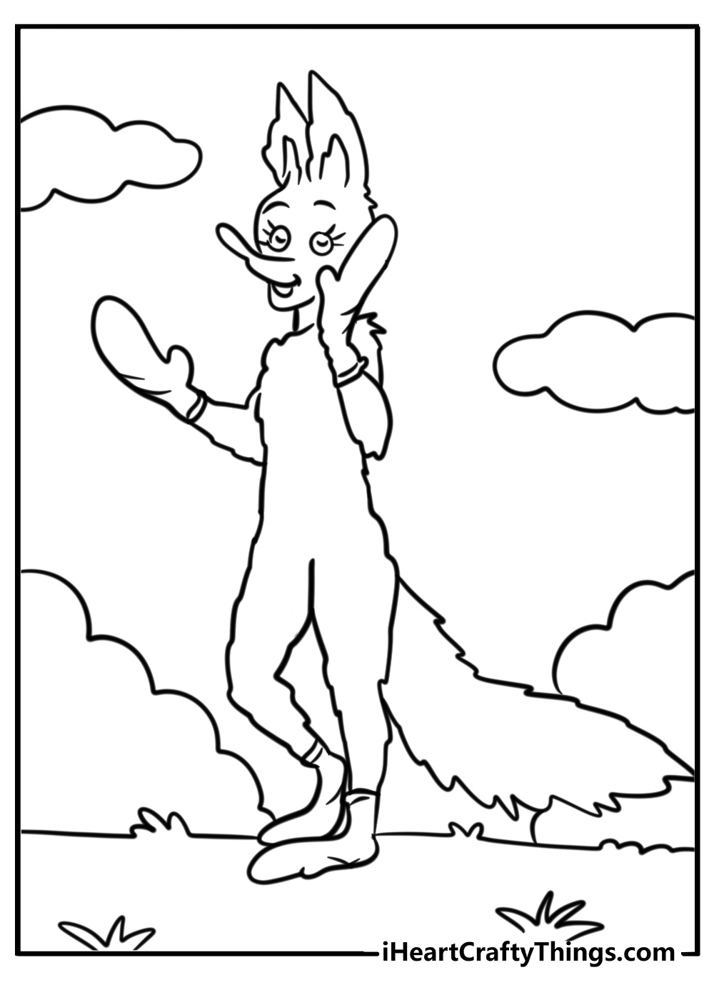 Fox in socks juggling shoes fun printable dr seuss coloring page for kids