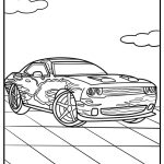 Hellcat with a custom paint job free coloring page pdf