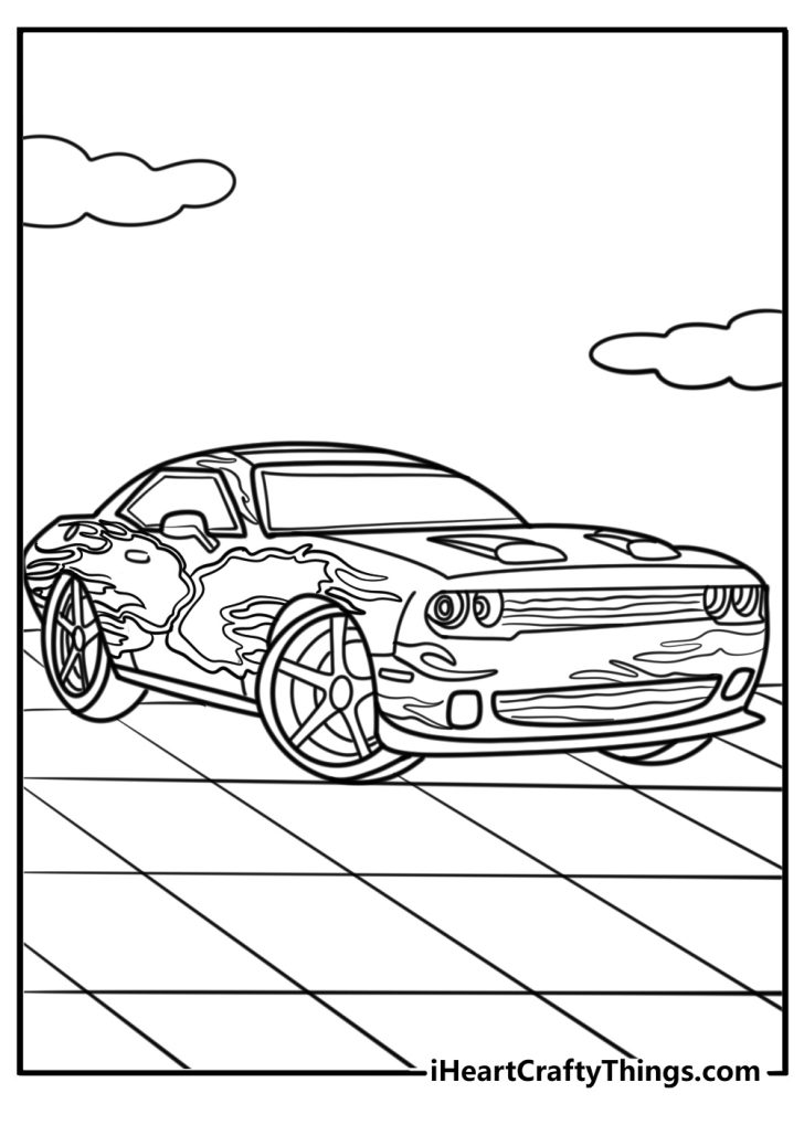 20 Dodge Challenger Hellcat Coloring Pages (Free PDF Printables)