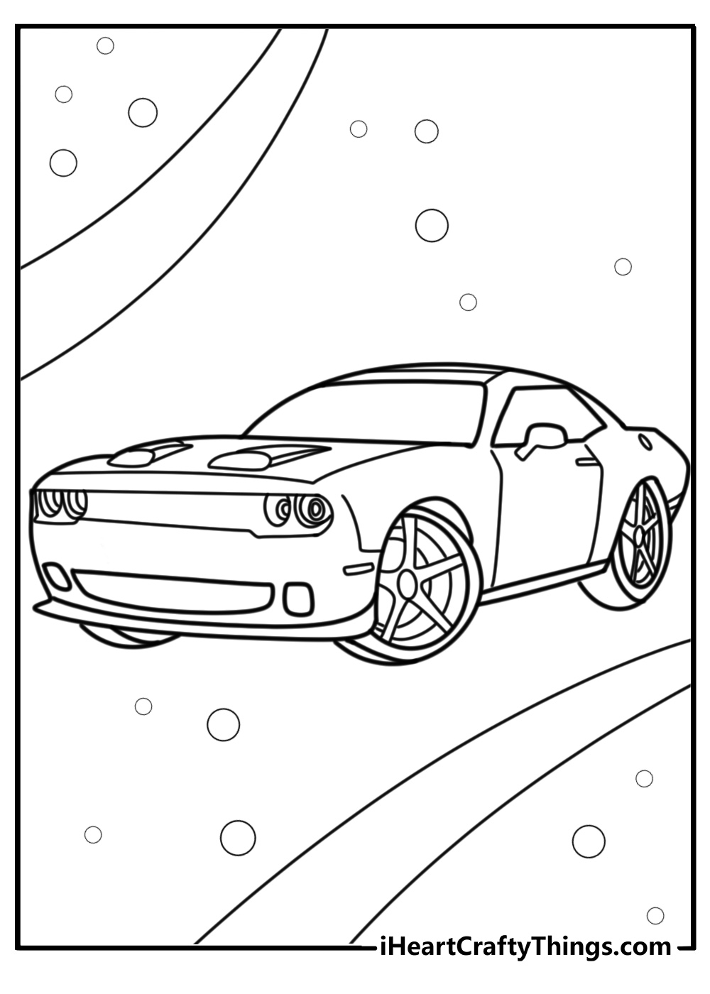 Hellcat with a sleek design coloring page