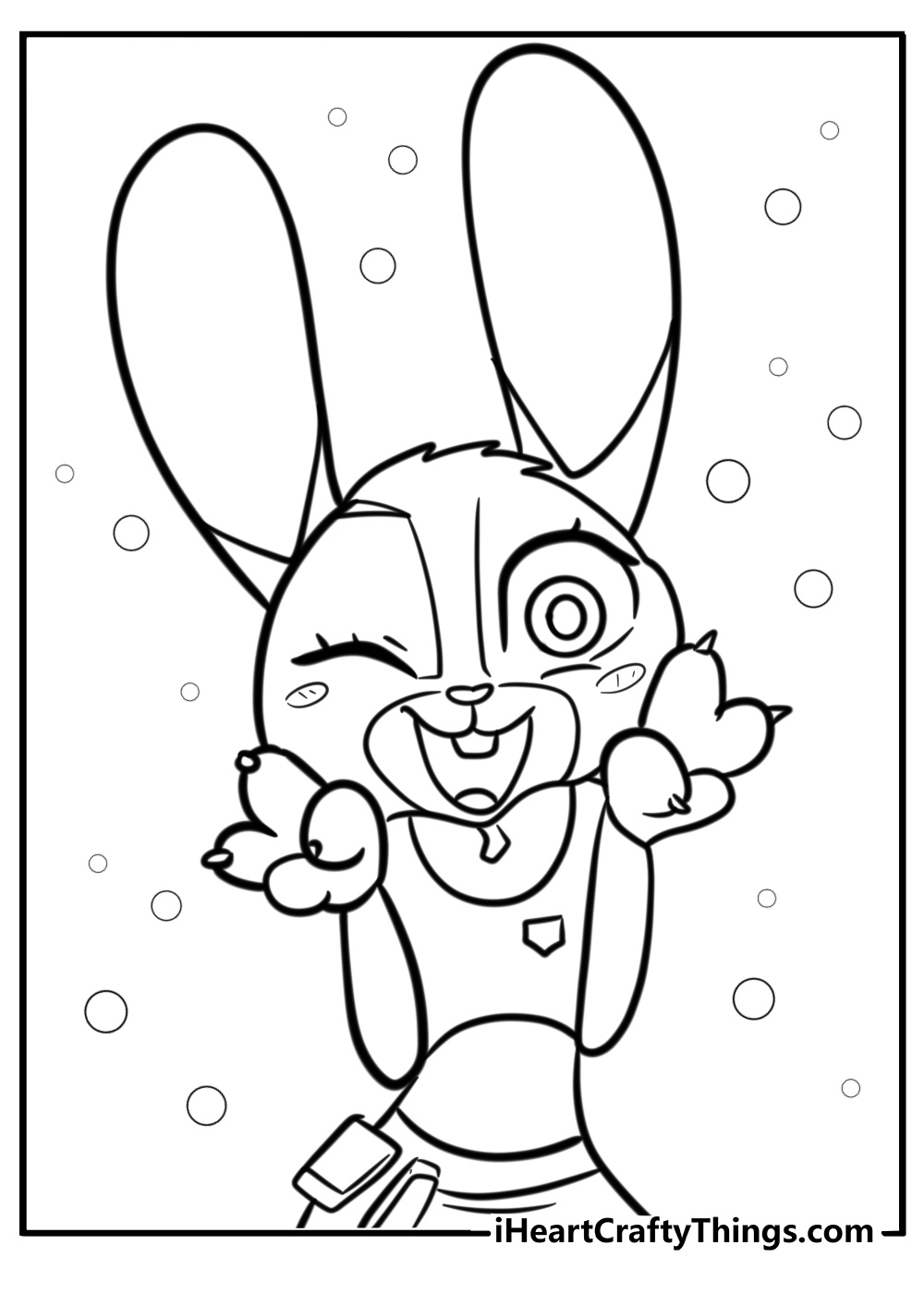 Judy hopps with a big smile free zootopia coloring page pdf