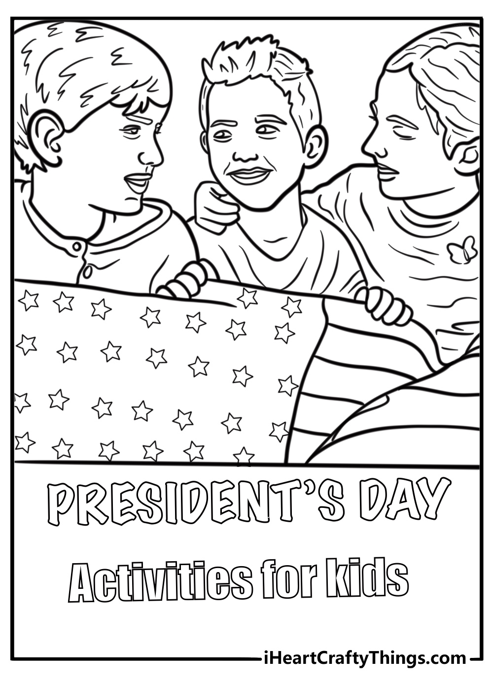 Kids learning about American presidents printable coloring sheet