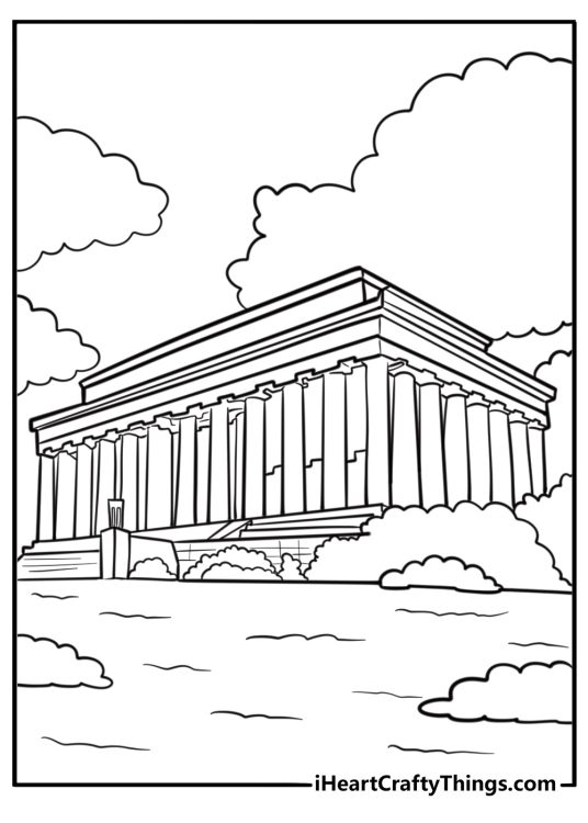 Lincoln Memorial in Washington DC coloring page