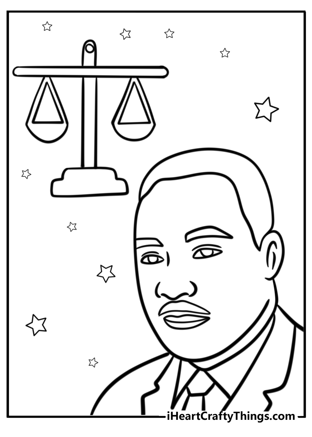 Martin luther king jr and equality sign coloring page