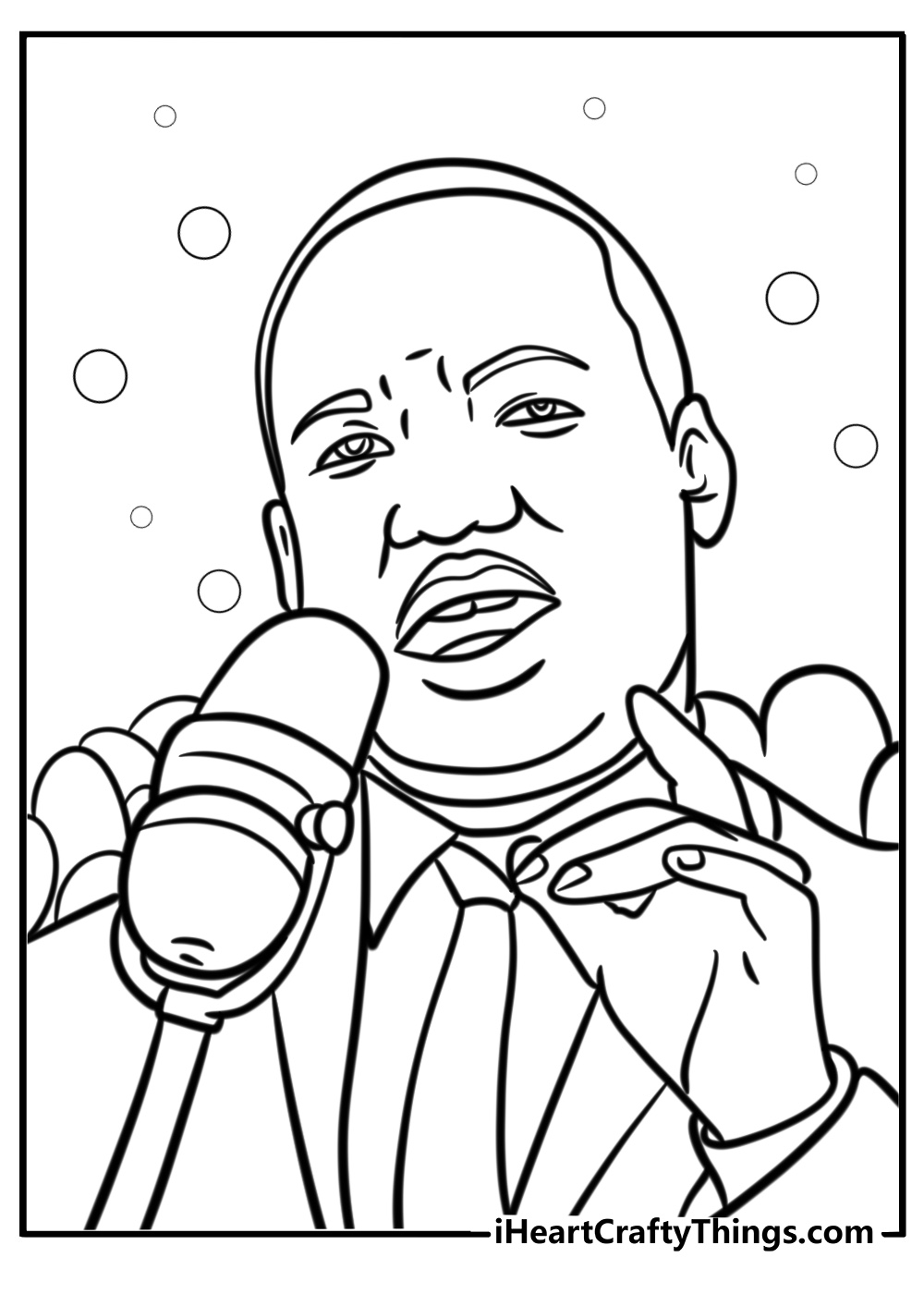 Martin luther king jr at a podium free printable coloring page