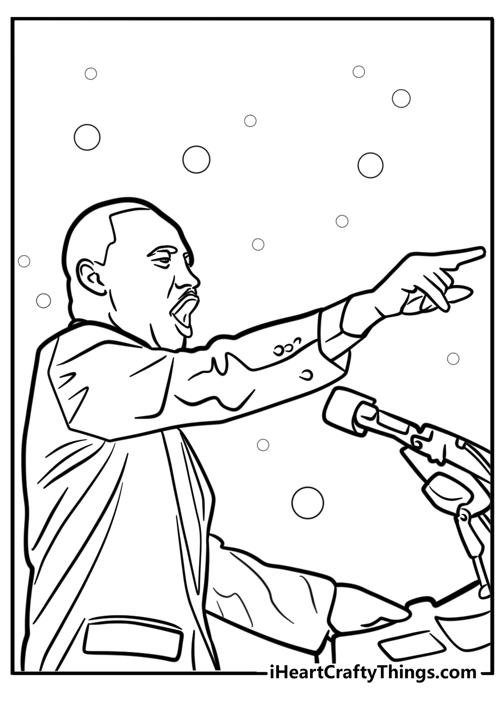 Martin luther king jr giving a speech coloring page for kids