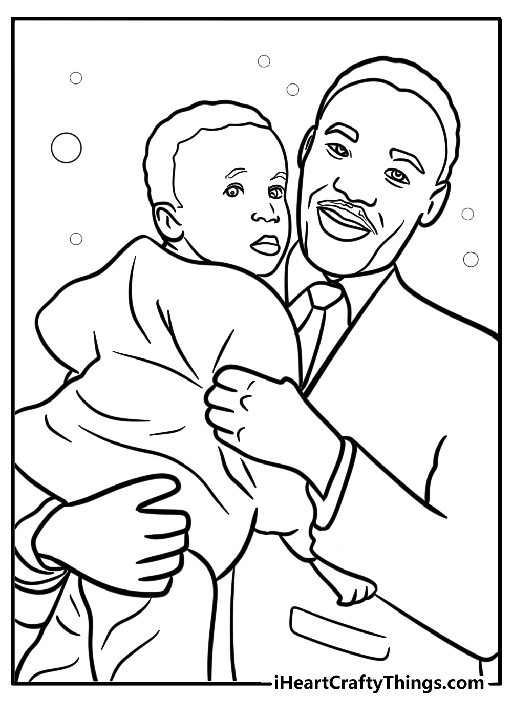 Martin luther king jr with children coloring page