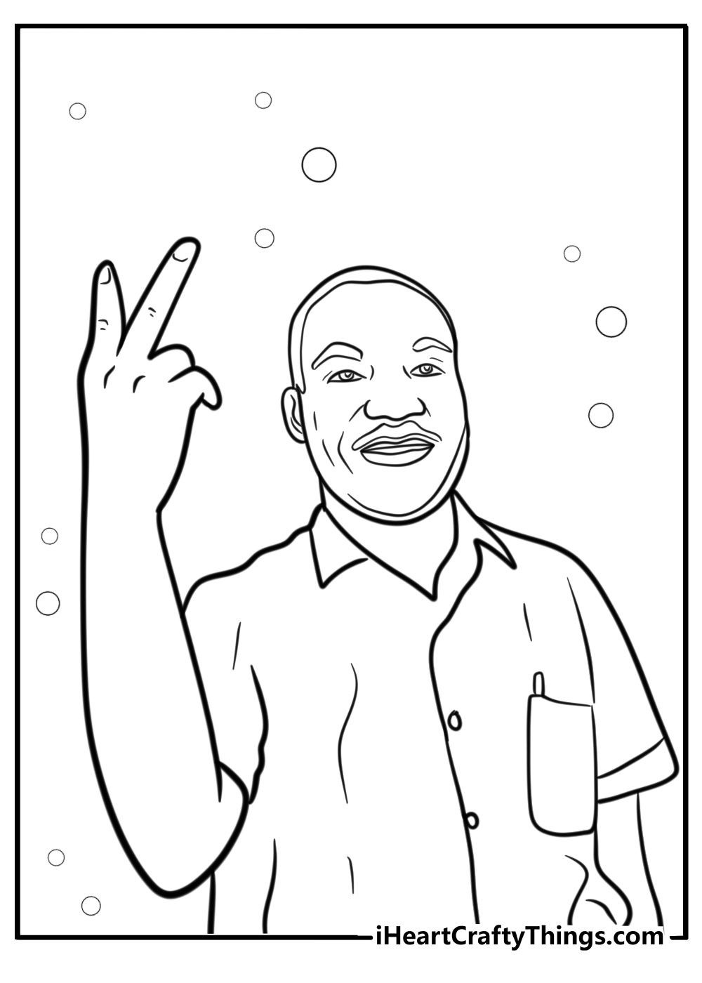 Martin luther king jr with peaceful hands free coloring page pdf