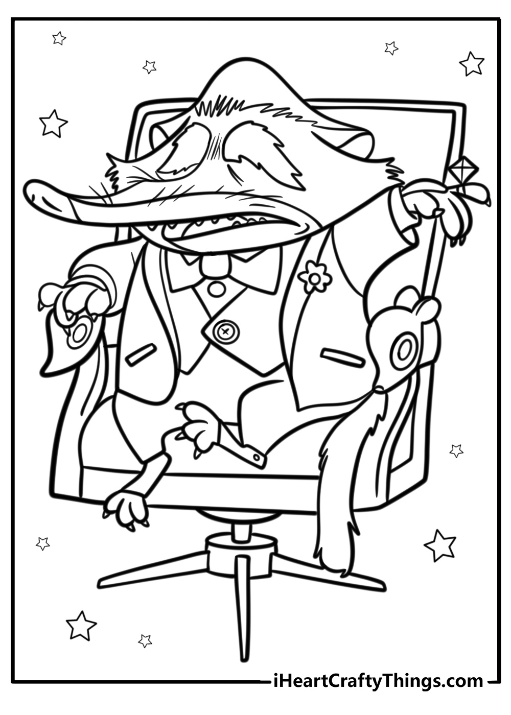 Mr big the arctic shrew fun zootopia coloring sheet for kids