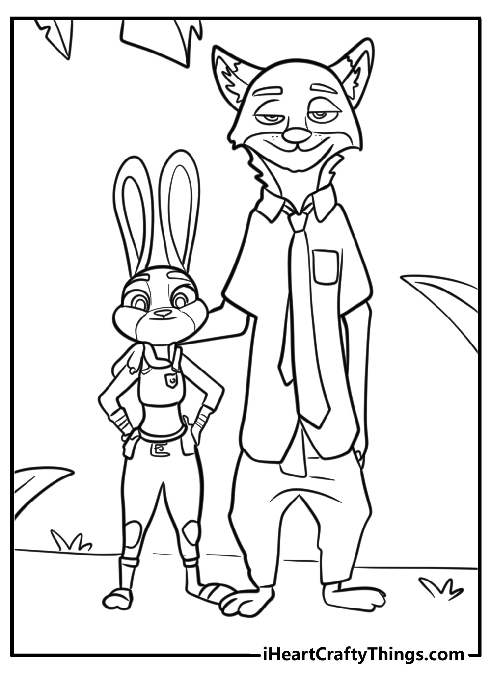 Nick and judy solvin a mystery detailed coloring sheet