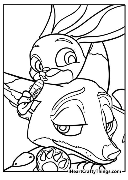Nick wilde and judy hopps as best friends fun coloring sheet
