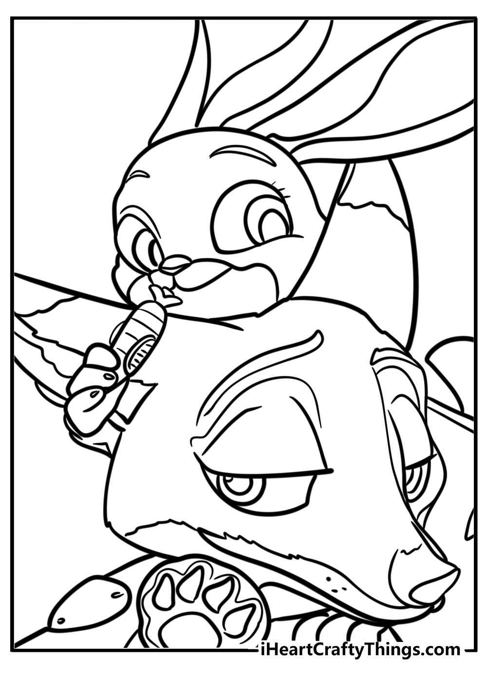 Nick wilde and judy hopps as best friends fun coloring sheet