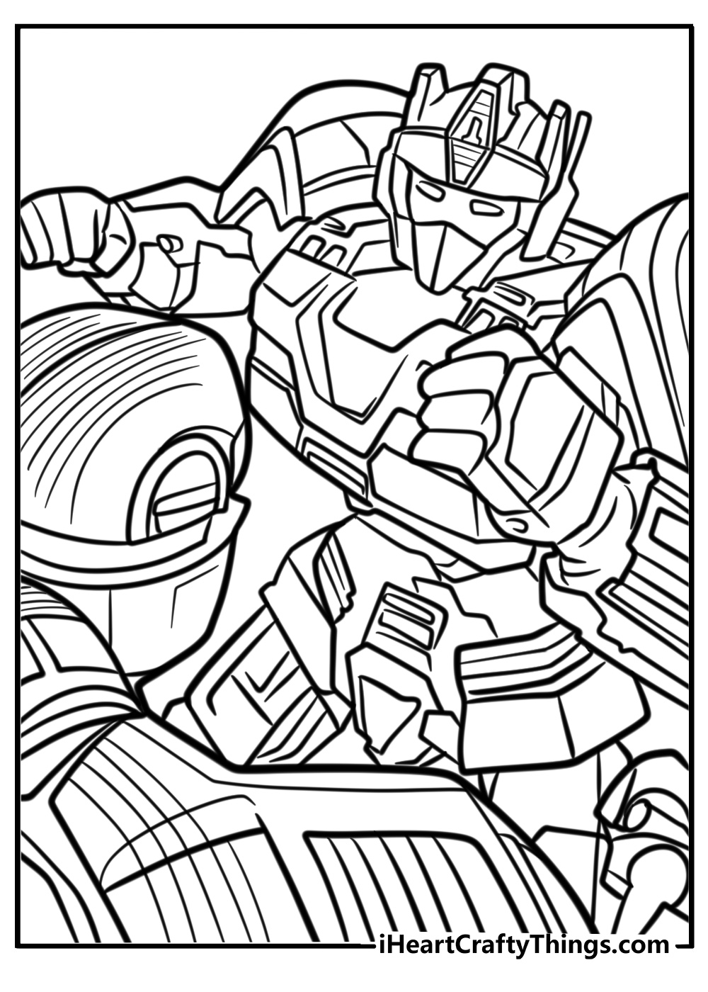 Optimus prime coloring page for kids