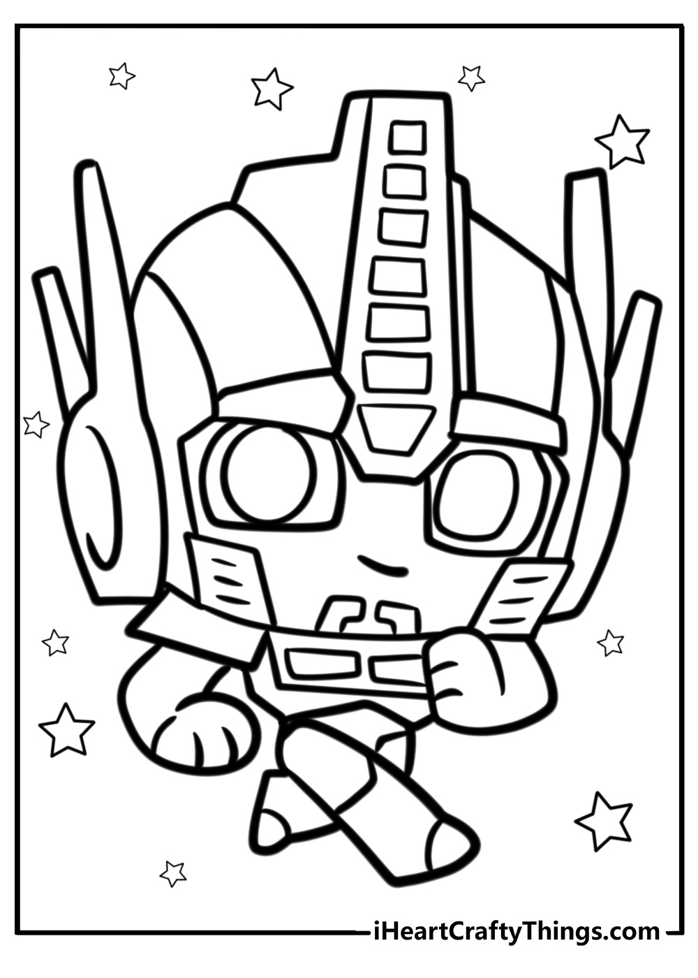 Optimus prime in robot mode printable coloring page