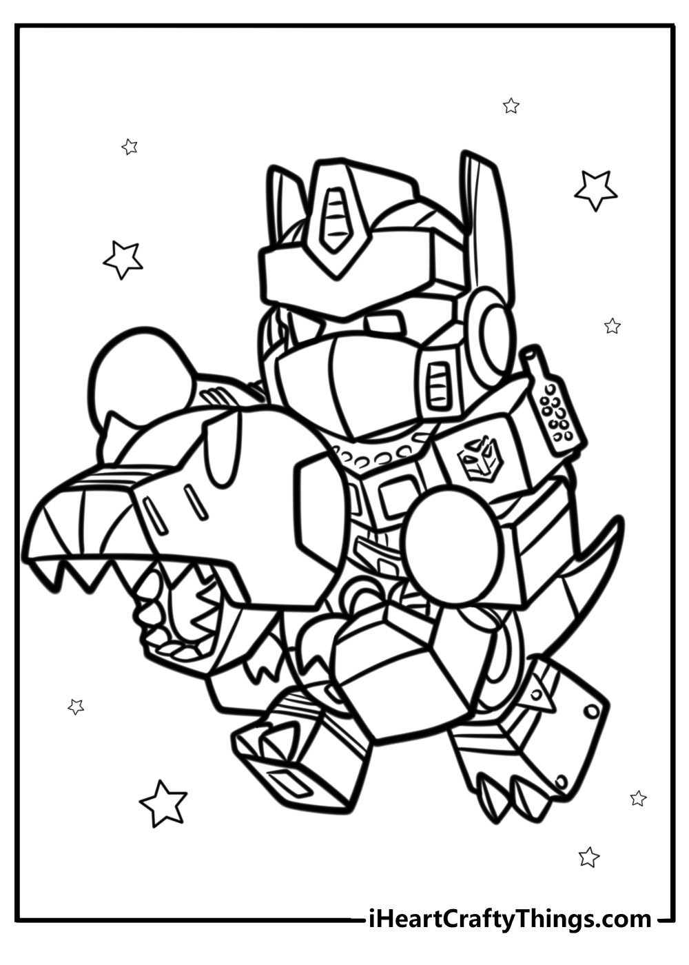 Optimus prime leading the autobots fun coloring sheet