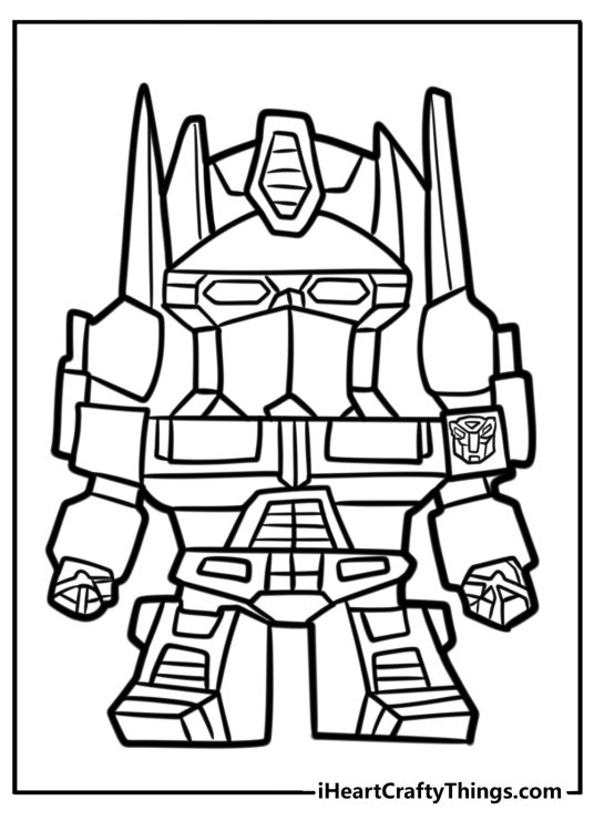 Optimus prime ready for battle detailed coloring sheet