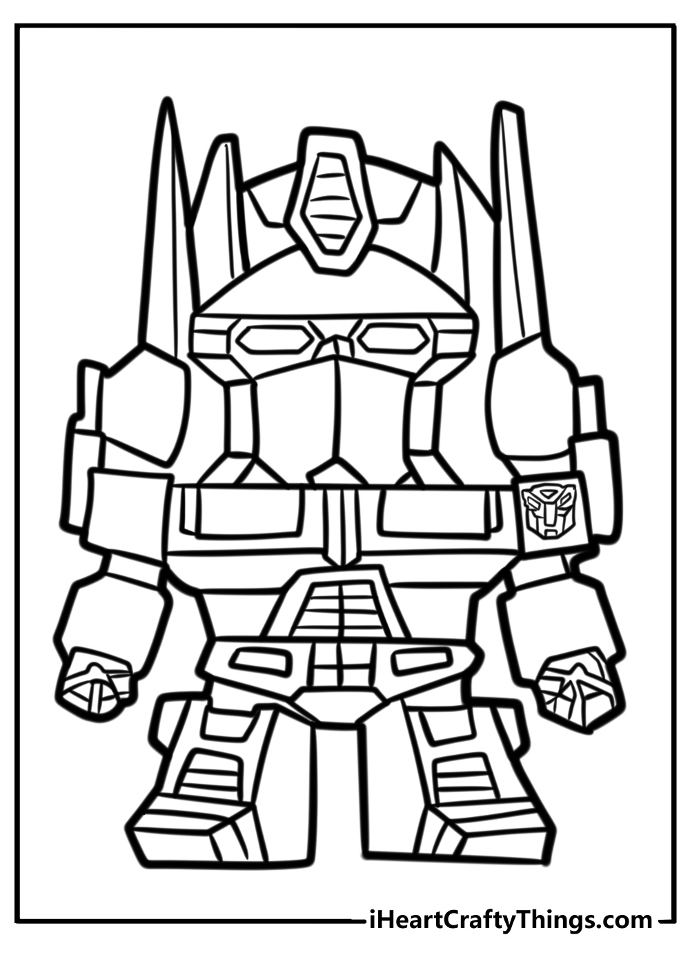 Optimus prime ready for battle detailed coloring sheet