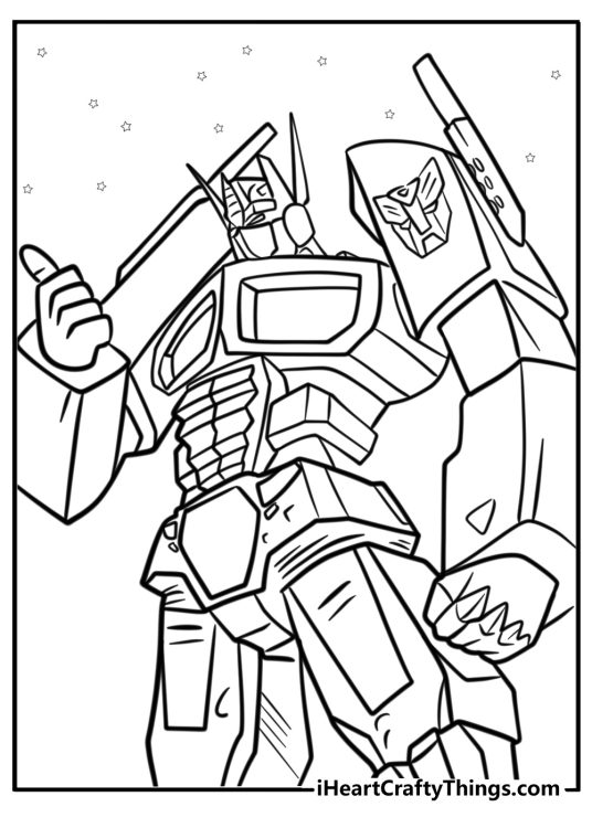 Optimus prime ready to lead the autobots detailed coloring sheet