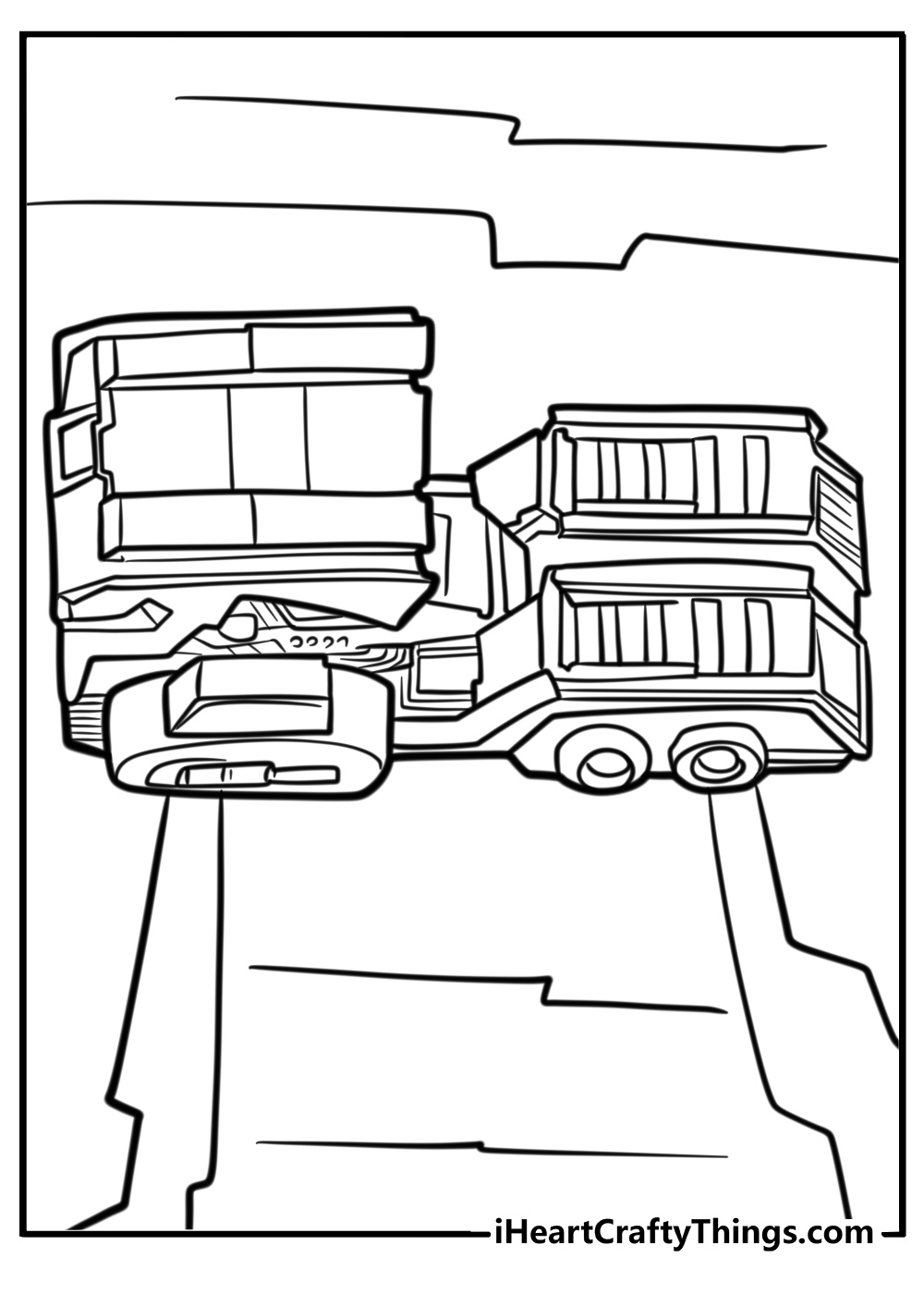 Optimus prime truck mode free printable coloring page