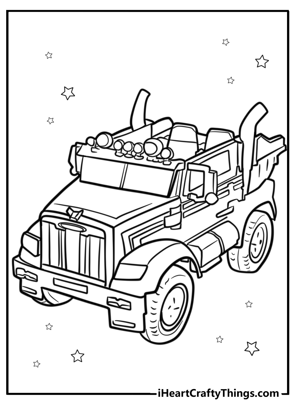 Optimus prime truck parked free coloring page pdf