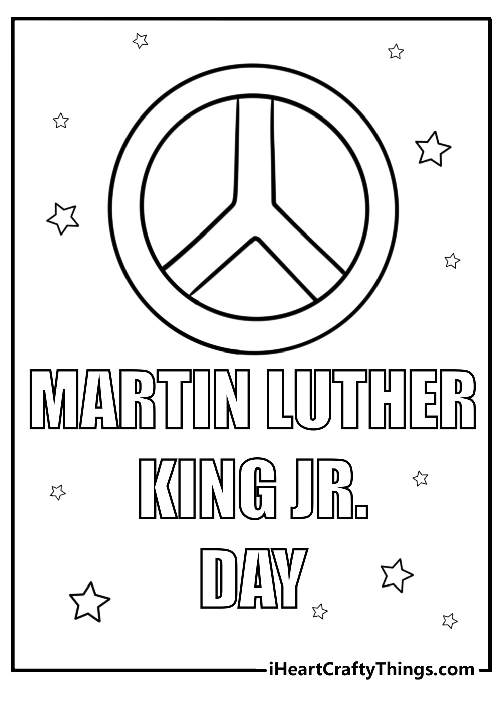 Peace and love symbol for mlk day printable coloring page