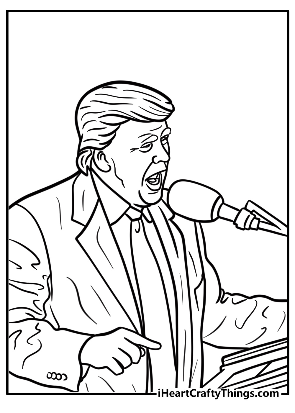 Presidential podium with microphones free coloring page