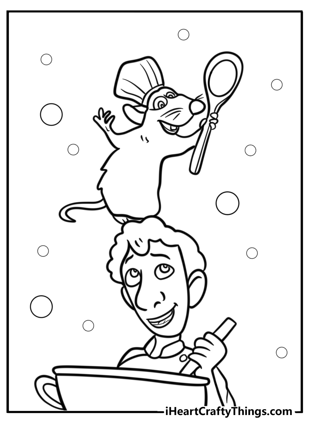 Remy and linguini working together fun printable coloring sheet