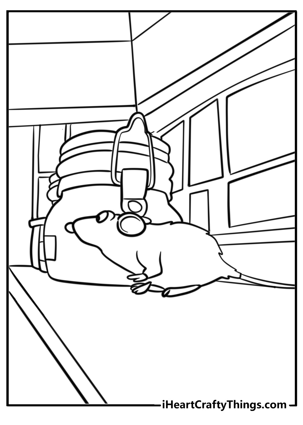 Remy sneaking through the kitchen free coloring page pdf