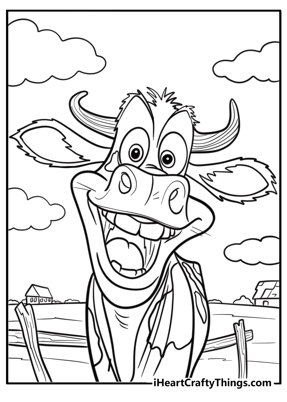 Smiling cow with spots free pdf to color