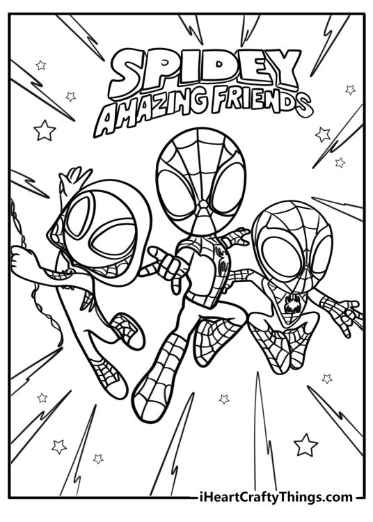 Spidey and his amazing friends coloring pages