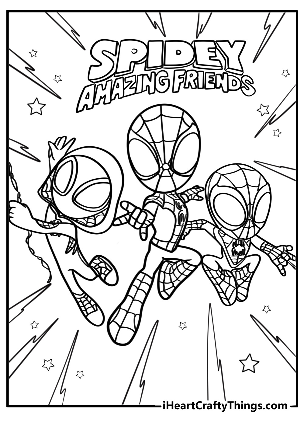 Spidey and his amazing friends coloring pages