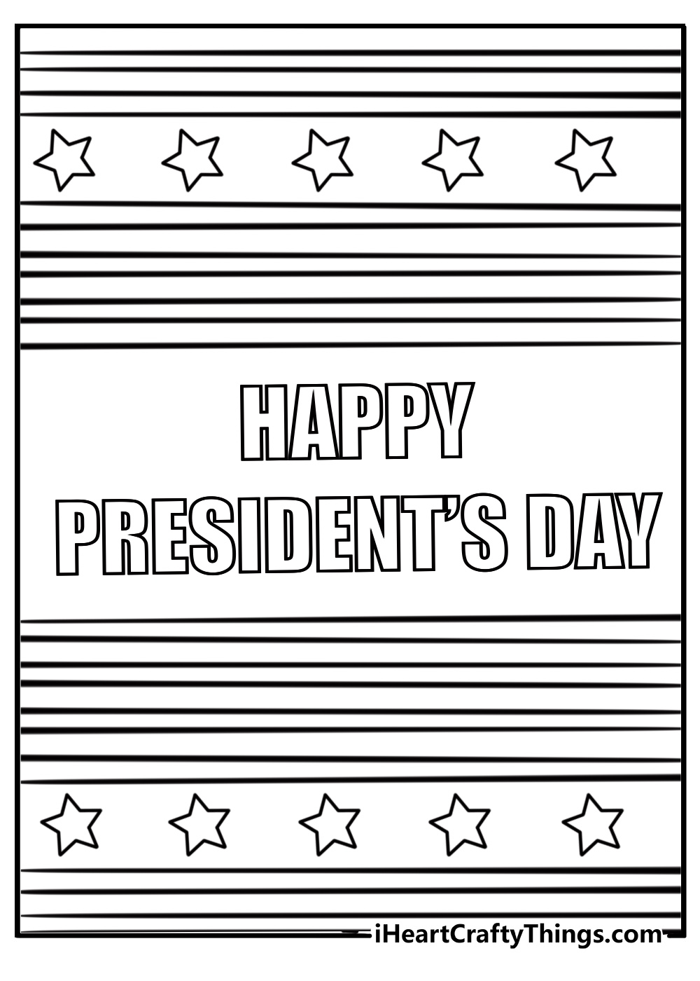 Stars and stripes pattern fun presidents day coloring page