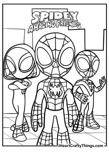 Spidey and his amazing friends coloring pages