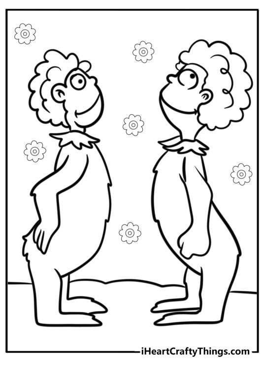 The zax stuck face to face detailed printable seuss coloring page