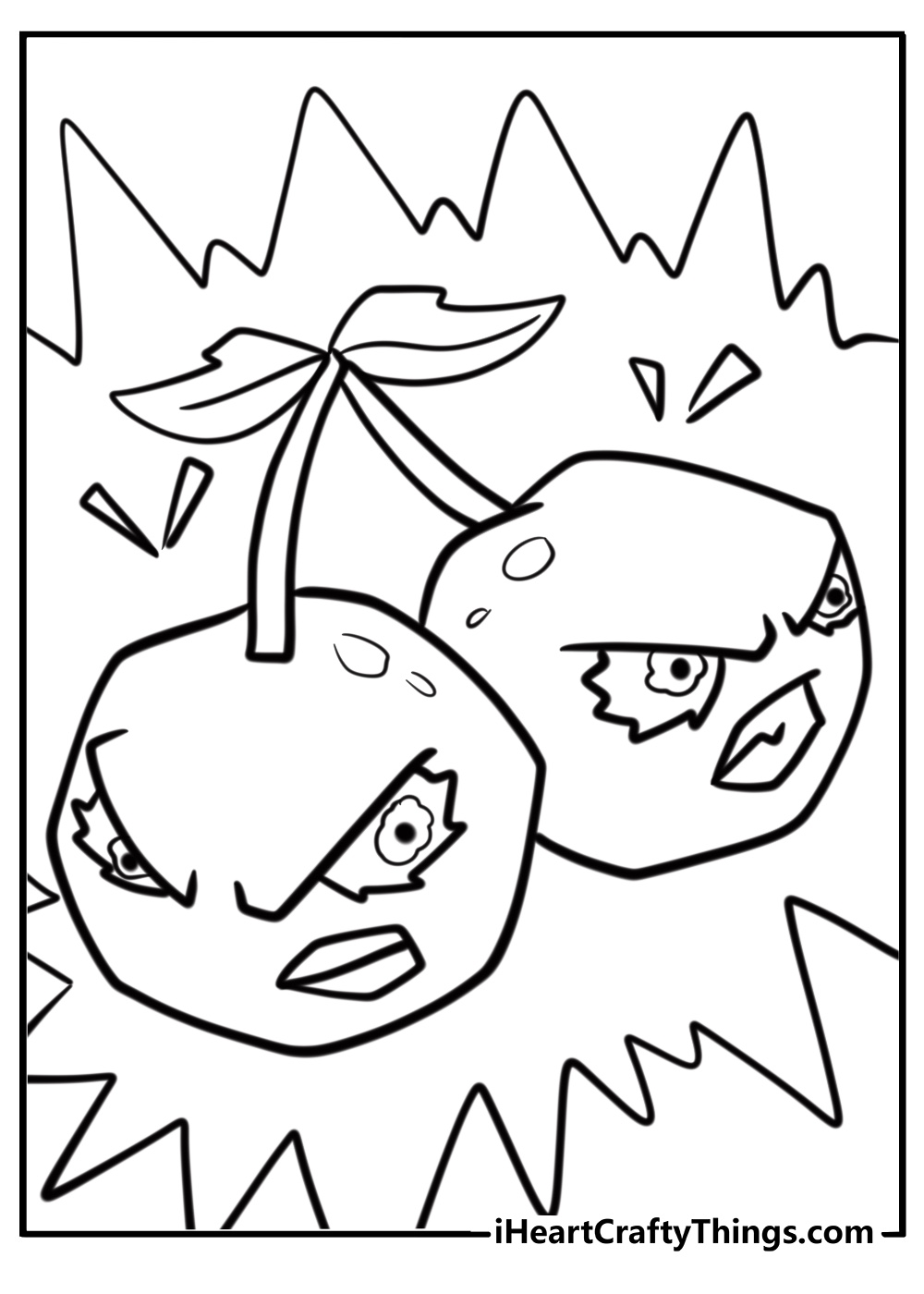 cherry bomb ready to explode coloring page