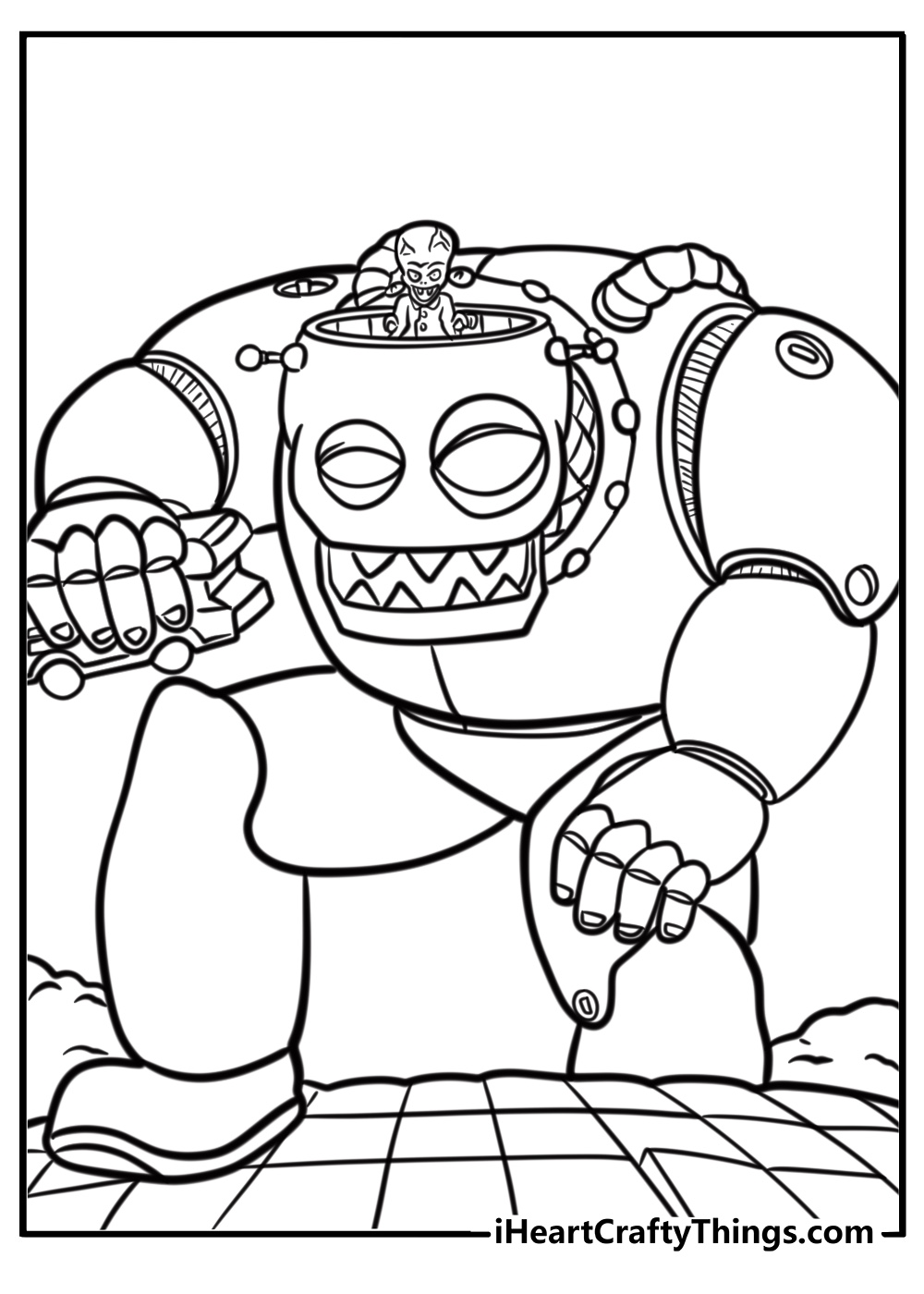 Dr. Zomboss in his giant machine coloring page