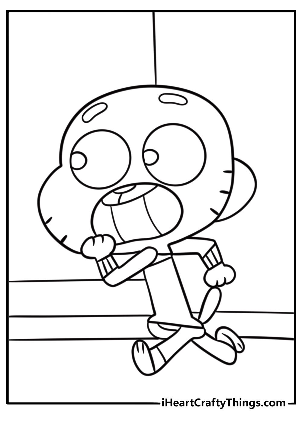 Gumball running in a hurry printable coloring page