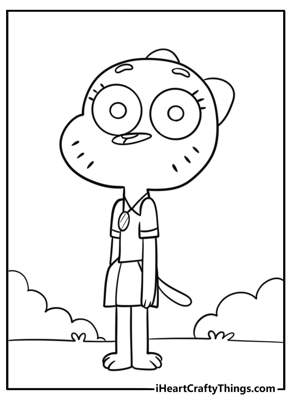 Nicole Watterson looking serious free printable coloring page