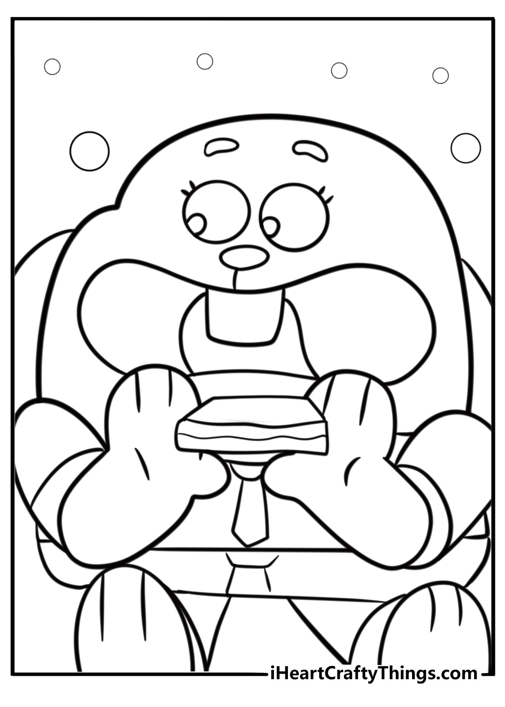 Richard Watterson eating a sandwich detailed coloring sheet