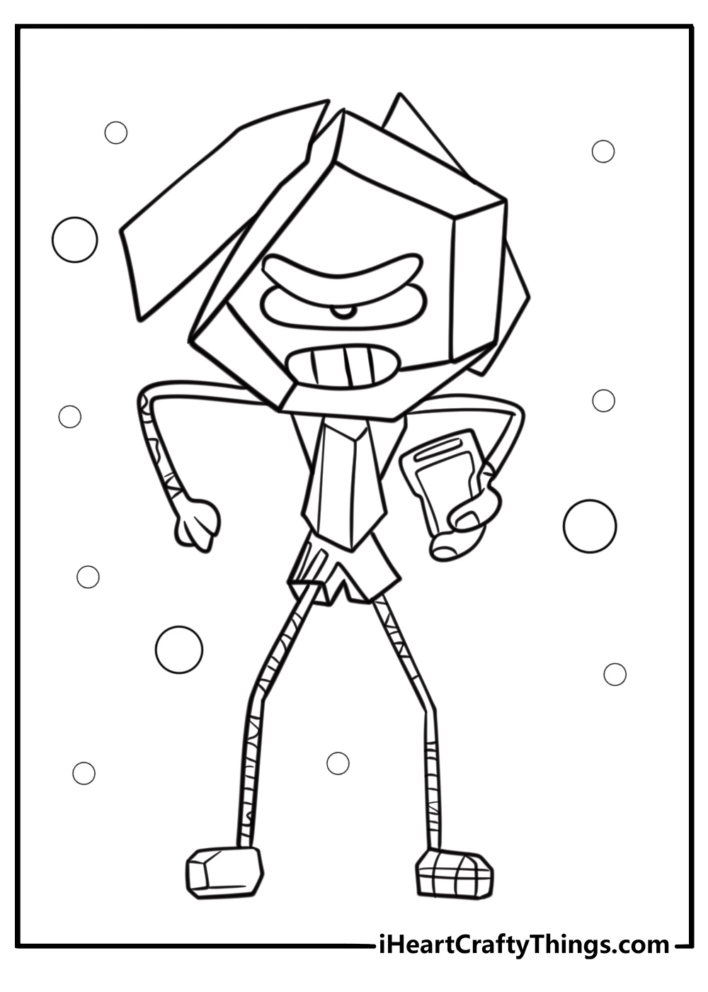 Rob standing with a villainous pose free printable coloring page