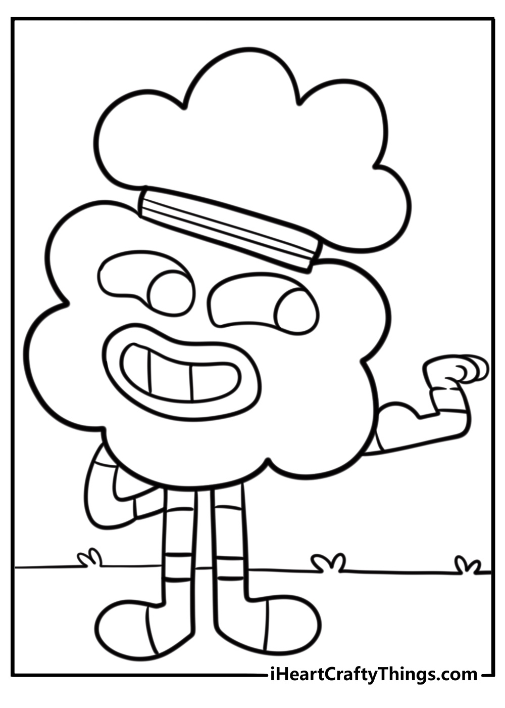 Tobias Wilson flexing muscles coloring page for kids