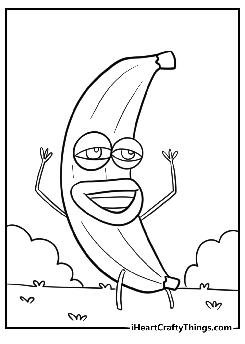 Banana Joe laughing detailed coloring sheet