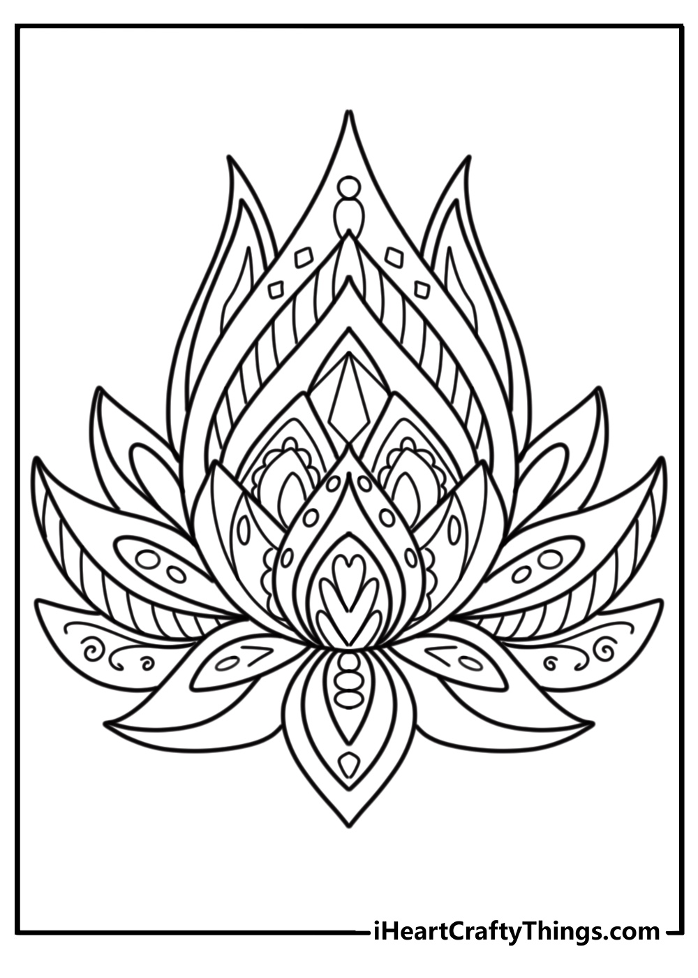 Beautiful lotus flower mandala for coloring therapy